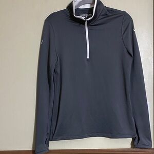 Nike Dark Grey Performance 1/4 zip Pullover with White Accents